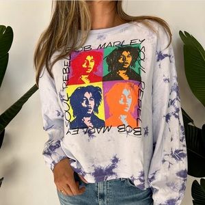 Chaser brand Bob Marley Leah top. Lilac/fairy tie dye. Sz small